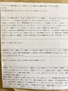 耳つぼダイエット口コミ 大阪府堺市Hさん70代ー15kg