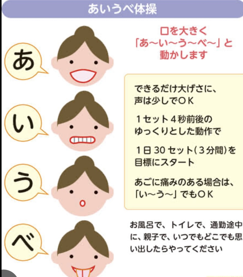 大阪耳つぼダイエット耳鍼痩身法専門東洋スリム藤岡鍼灸院　あいうべ体操のすすめ
